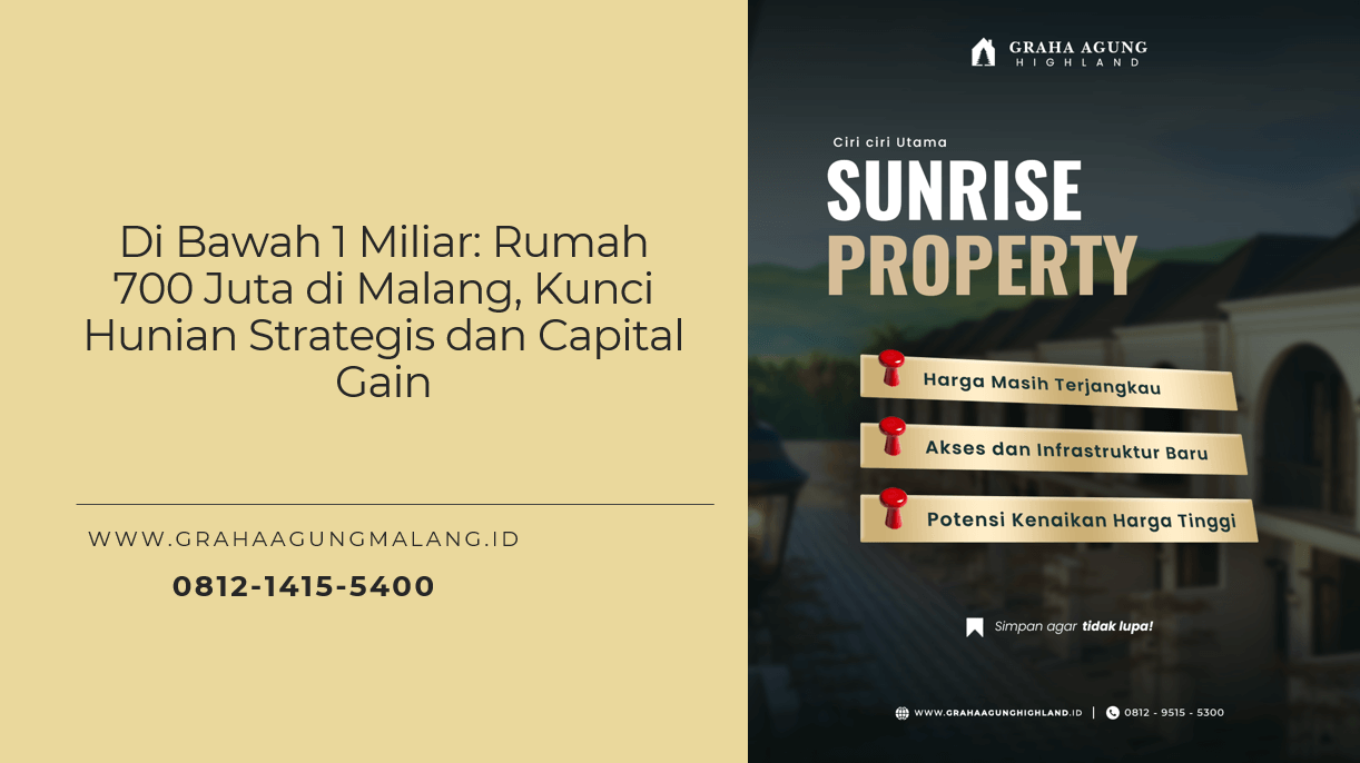 Di Bawah 1 Miliar: Rumah 700 Juta di Malang, Kunci Hunian Strategis dan Capital Gain