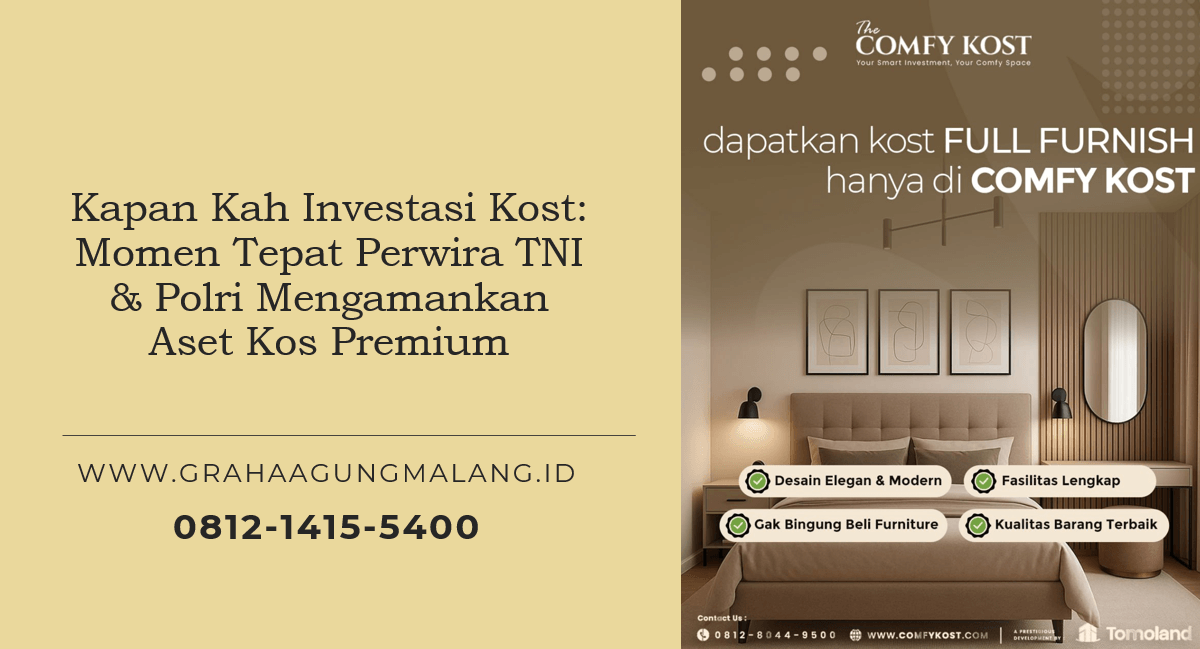 Kapan Kah Investasi Kost: Momen Tepat Perwira TNI dan Polri Mengamankan Aset Kos Premium