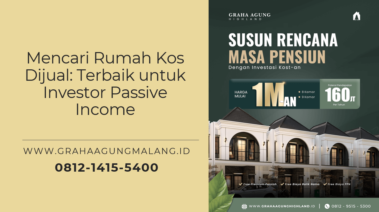 Mencari Rumah Kos Dijual: Terbaik untuk Investor Passive Income