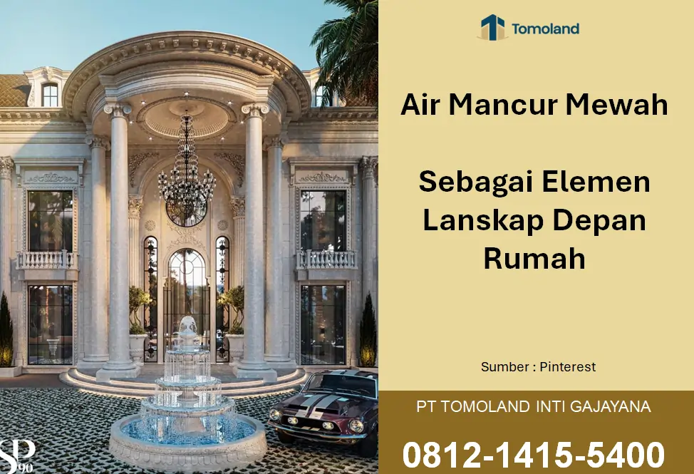 Air Mancur Mewah sebagai Elemen Lanskap Depan Rumah