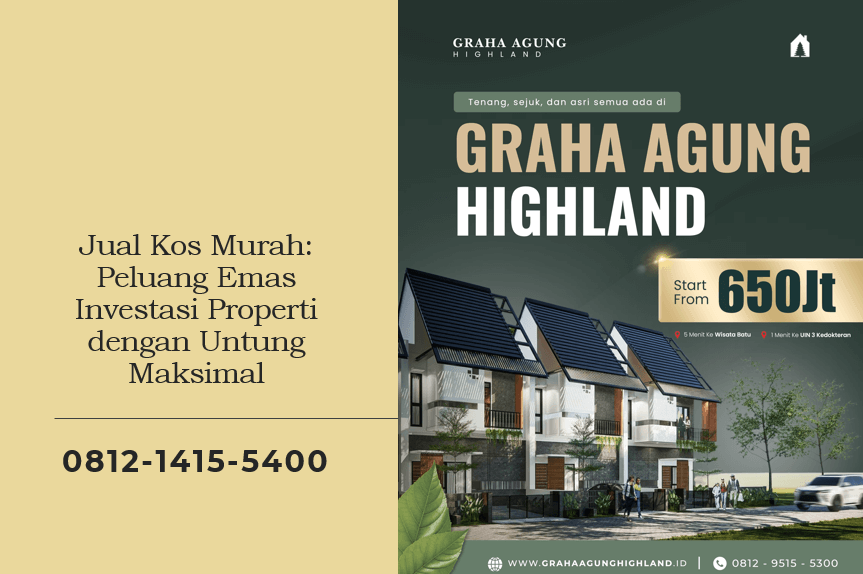 Jual Kos Murah: Peluang Emas Investasi Properti dengan Untung Maksimal