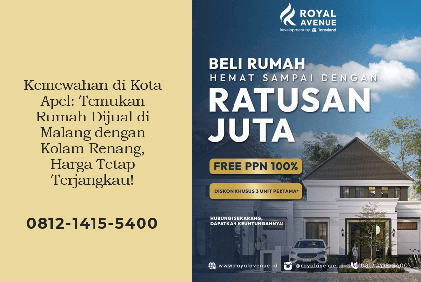 Kemewahan di Kota Apel: Temukan Rumah Dijual di Malang dengan Kolam Renang, Harga Tetap Terjangkau!