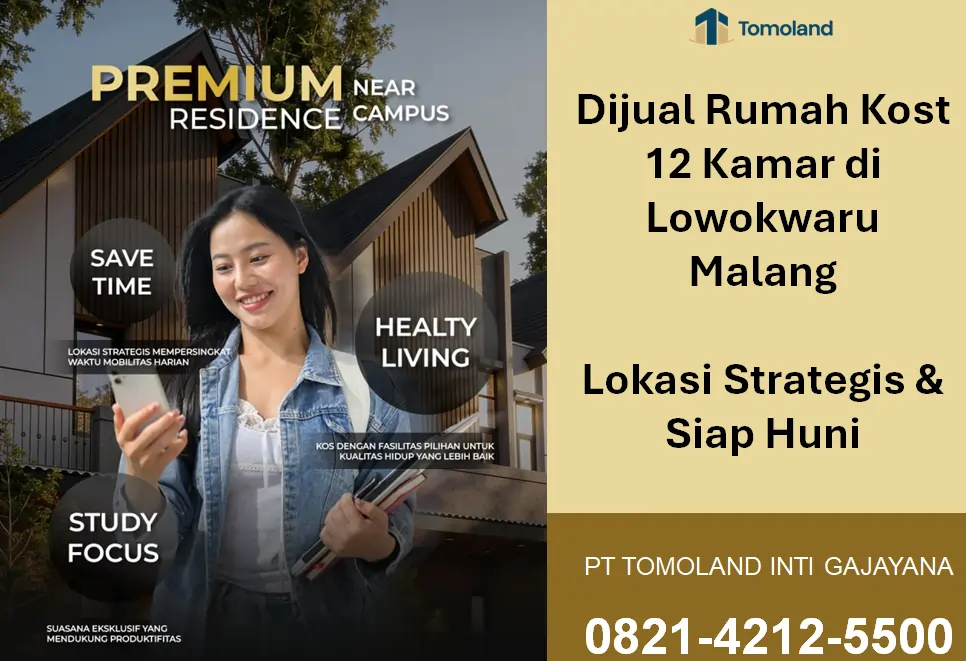 Dijual Rumah Kost 12 Kamar di Lowokwaru Malang: Lokasi Strategis & Siap Huni