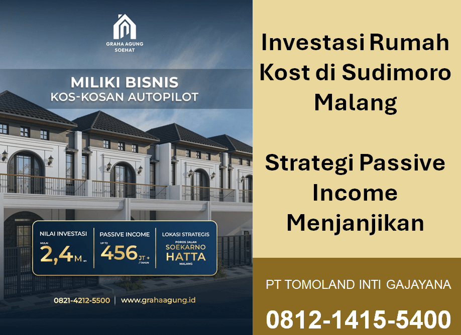 Jual Kost Premium di Sudimoro Malang: Lokasi Strategis & Potensi 456 Juta Pertahun