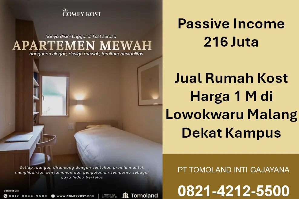Passive Income 216 Juta: Jual Rumah Kost Harga 1 M di Lowokwaru Malang Dekat Kampus