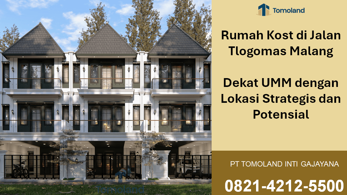 Rumah Kost di Jalan Tlogomas Malang Dekat UMM dengan Lokasi Strategis dan Potensial | Apartkost Tomoland