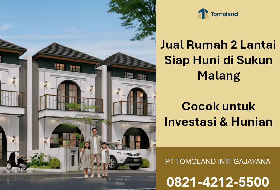 Mewah dan Lega! Jual Rumah 2 Lantai Siap Huni di Sukun Malang, Kualitas Bangunan Premium | Grand Avenue Tomoland