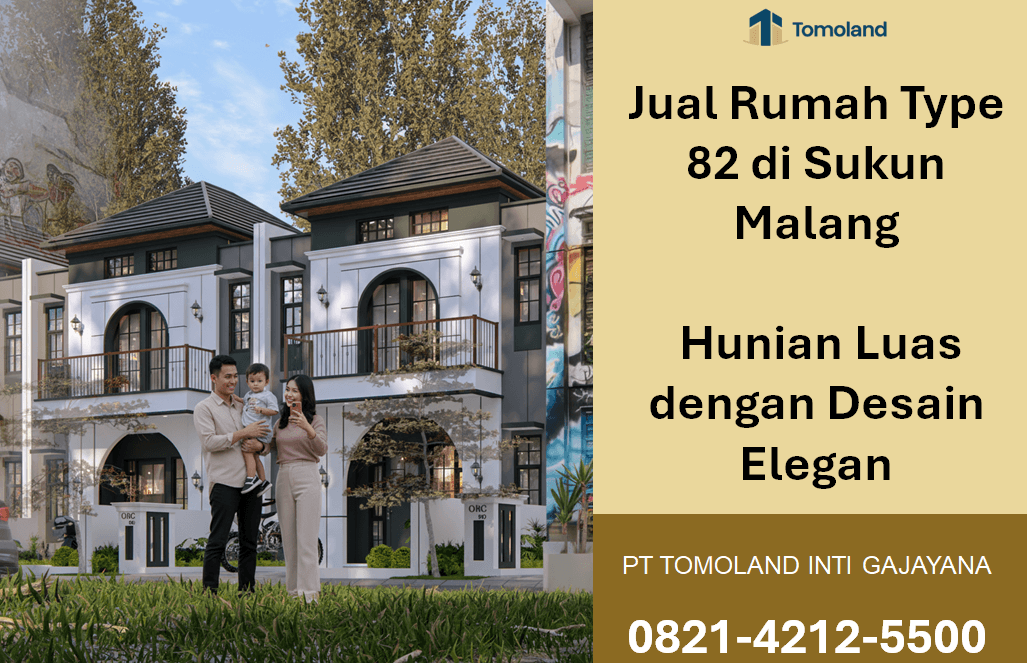 Jual Rumah Type 82 di Sukun Malang: Rumah Mewah Harga Terjangkau | Grand Avenue Tomoland