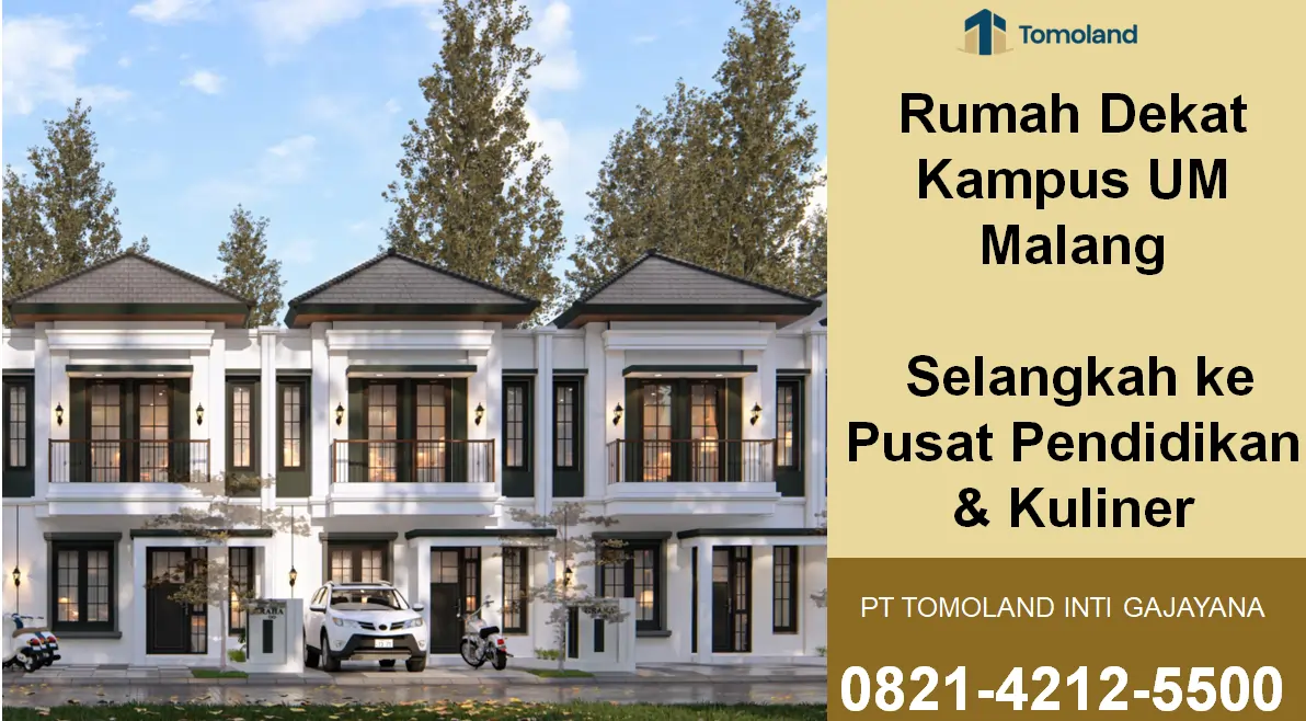 Rumah Dekat Kampus UM Malang, Cocok untuk Hunian maupun Investasi | Graha Agung by Tomoland