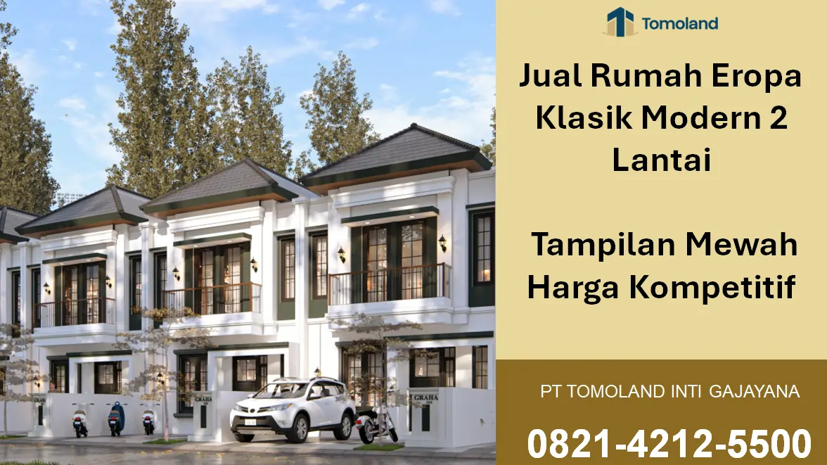 Jual Rumah Eropa Klasik Modern 2 Lantai di Malang, Mewah dengan Sentuhan Elegan