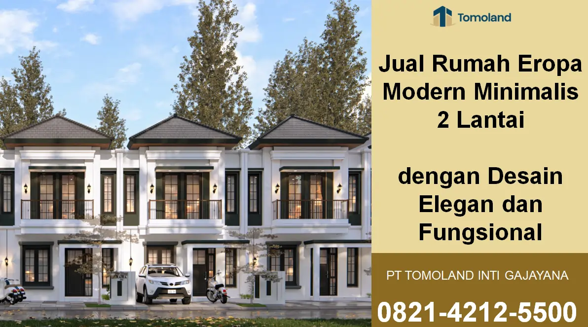 Jual Rumah Eropa Modern Minimalis 2 Lantai di Malang, Elegan dan Siap Huni