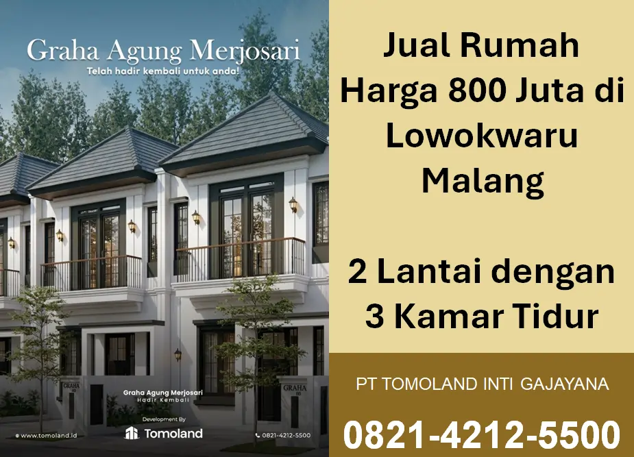 Jual Rumah 800 Jutaan di Lowokwaru Malang, Desain Modern 2 Lantai
