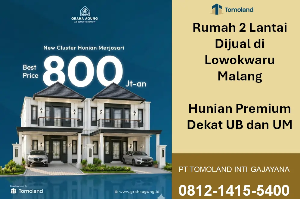 Rumah 2 Lantai Dijual di Lowokwaru Malang, Harga Mulai 800 Jutaan
