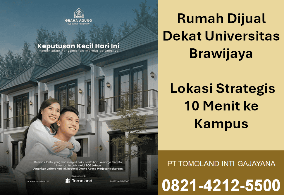 Rumah Dijual di Malang Dekat Universitas Brawijaya, Cocok untuk Hunian & Investasi
