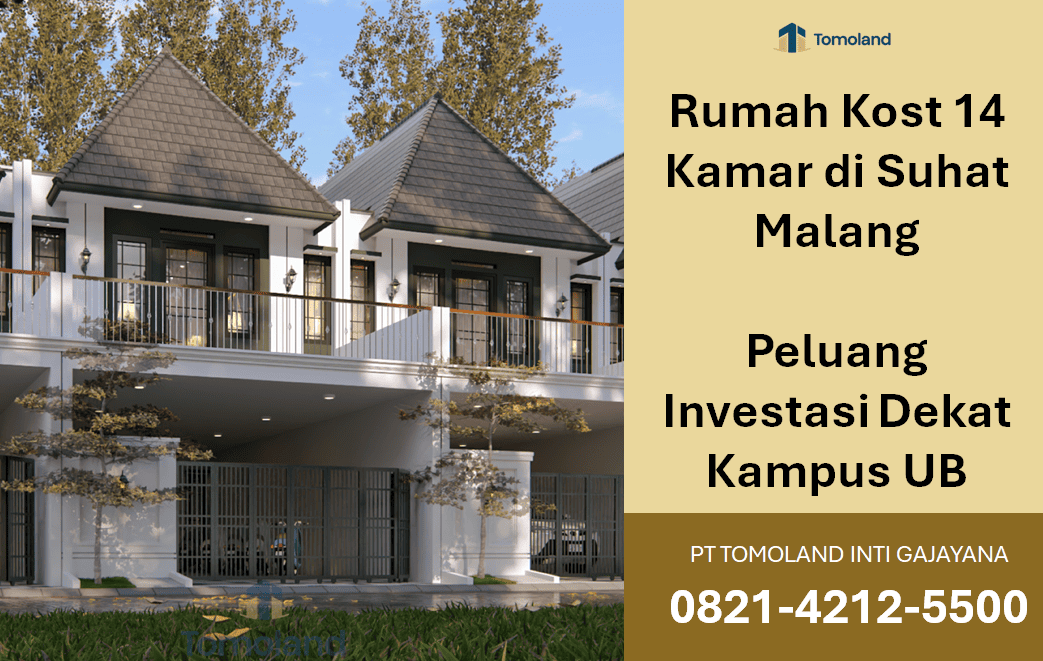 Rumah Kost 14 Kamar di Suhat Malang untuk Investasi Properti yang Sangat Menguntungkan